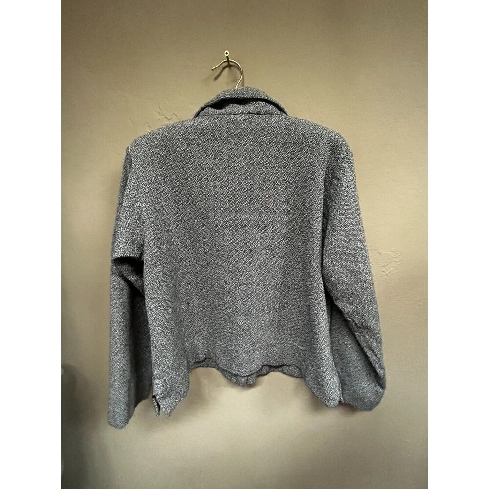 Habitat Women Button Front Jacket Small Long Sleeve Textured Cotton Blend Gray - Picture 2 of 9